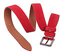 Чоловічий ремінь з натуральної шкіри під штани Z63-23 червоний, фото 2