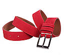 Чоловічий ремінь з натуральної шкіри під штани Z63-24 червоний, фото 4
