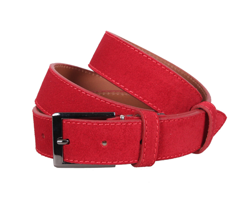 Чоловічий ремінь з натуральної шкіри під штани Z63-24 червоний, фото 1