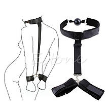 Наручники з кляпом BD Bondage кляп з наручниками, фото 2