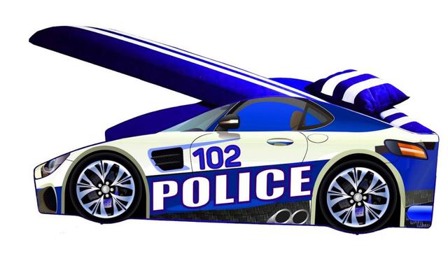 Ліжко дитяче машина серії Elit Е-8 Police blue (фото 2) 