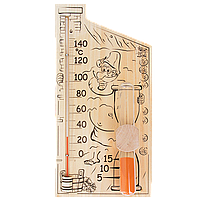 Термометр для сауны и бани с песочными часами «Банная станция»