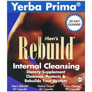 Yerba Prima, внутрішнє очищення чоловіків, 3 частини програми, 3 пляшки