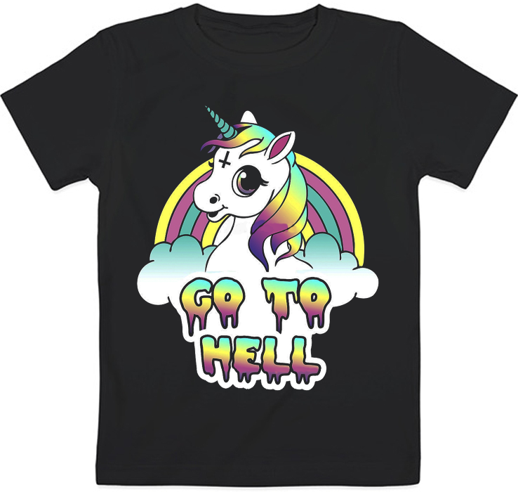 Детская футболка Unicorn - Go To Hell - фото 1 - id-p667007574