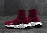 Кросівки чоловічі Balenciaga Speed Trainer Sneakers, бордовий, фото 2