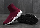 Кросівки чоловічі Balenciaga Speed Trainer Sneakers, бордовий, фото 3