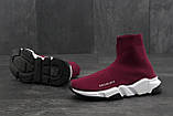 Кросівки чоловічі Balenciaga Speed Trainer Sneakers, бордовий, фото 4