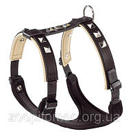 Шлея шкіряна для собак GIOTTO Р LUXOR M Ferplast Ферпласт (чорна, бежева)