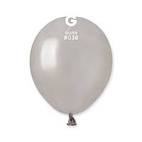 Воздушные шары серебро металлик 5" (13 см) Gemar