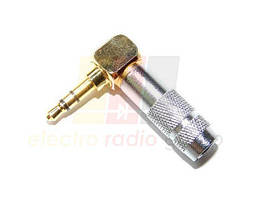 Штекер 3,5 мм стерео, кутовий, HQ, gold, срібло, метал. корпус