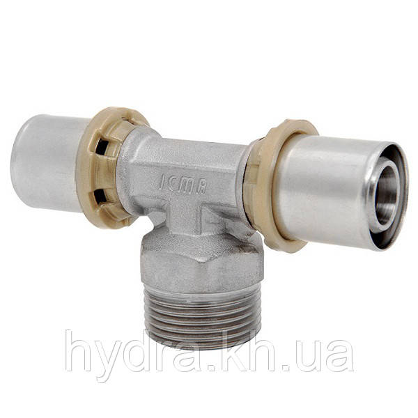 Трійник прес 16x1/2"x16 зовнішня різь ICMA (Арт.407)