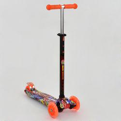Самокат А 24645 / 779-1389 MAXI "Best Scooter" Помаранчевий 4 колеса PU. СВІТЛО, d=12см