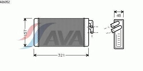Радіатор пічки (опалення) Ауді 500/ 100/ 200/ А6/ V8 (пр-во AVA QUALITY COOLING AI6052)