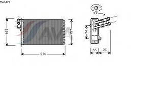 Радіатор пічки (отоплювача) на Volkswagen Golf IV (Фольксваген Гольф 4) 1997-- ->2005 Ava quality cooling VW6173