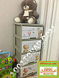 Тумбочка комод пластиковий на 4 ящики Ведмедики кремовий Алеана, фото 2