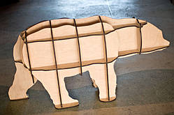 Полиця Ведмідь із фанери 3D-гойдалка