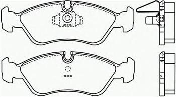 Гальмівні колодки передні Opel Omega, Опель Омега, CHEVROLET, ЗАЗ Деу (пр-во BREMBO P59017)
