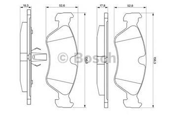 Гальмівні колодки передні CHEVROLET, Деу Opel Omega, Опель Омега (пр-во BOSCH 0986491900)