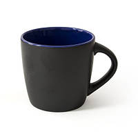 Чашка ETNA 300 мл керамічна матова, чорна, синя всередині, від 10 шт