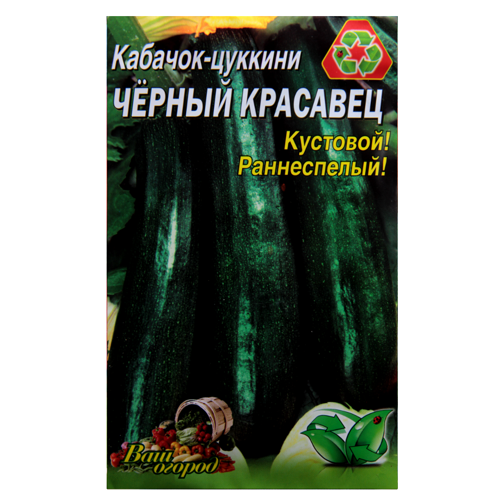 Насіння Кабачок цукіні Чорний красень 10 г ранньостиглий кущовий великий пакет, фото 1
