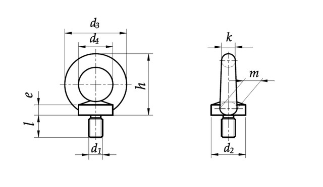 Креслення рим-болта DIN 580  Креслення рим-болта DIN 580