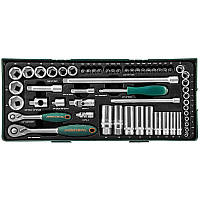 Набір торцевих головок 1/4" DR 4-13 мм і 3/8" DR 14-24 мм, 56 предметів S04H3157SP Jonnesway