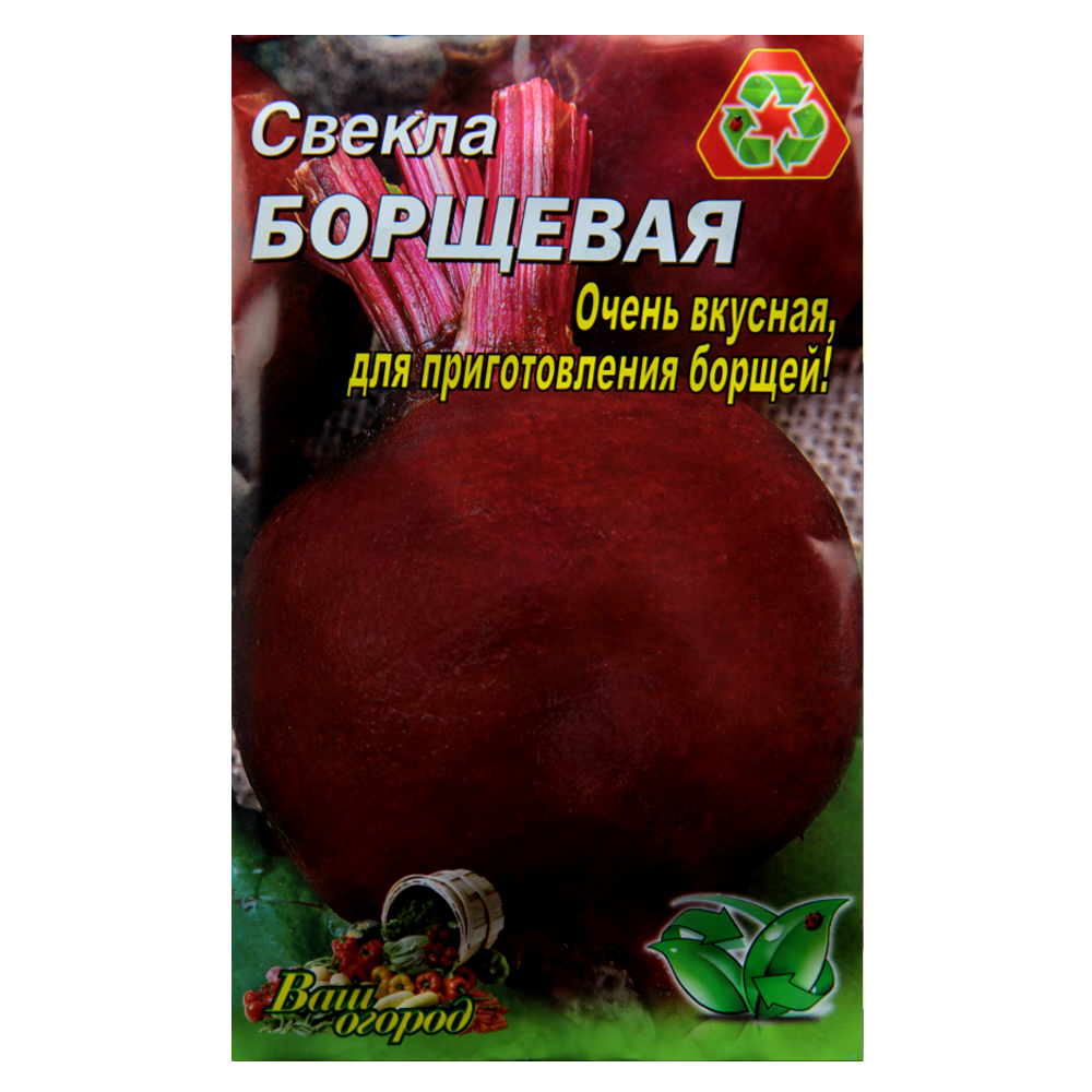 Насіння Буряк Борщова рожево-червона кругла середньопізня 10 г великий пакет, фото 1