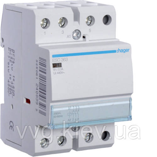 Контактор 63A, 3НО, 230 В, HAGER