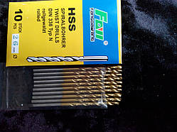 Свердло для металу з титановим напиленням діаметр 2,6 мм.