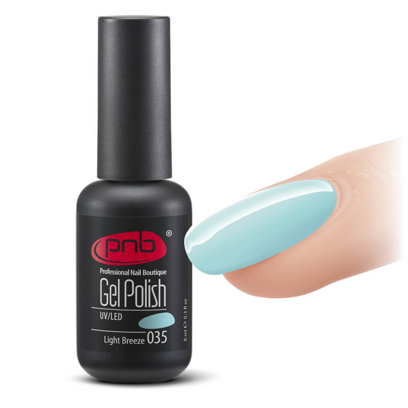 Гель-лак PNB 035 Light Breeze світло бірюзовий 8 мл., фото 1