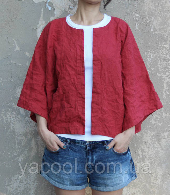 Женский весенний льняной пиджак, жакет, городской стиль. Цвет на выбор! - фото 1 - id-p515201204