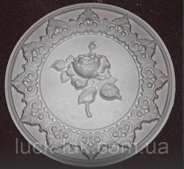 Гіпсовий декор, орнамент "Рожевий", ґрунтована, діаметр 18 см., фото 1
