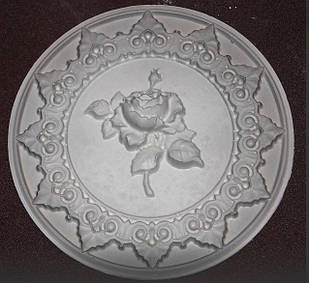Гіпсовий декор, орнамент "Рожевий", ґрунтована, діаметр 18 см.