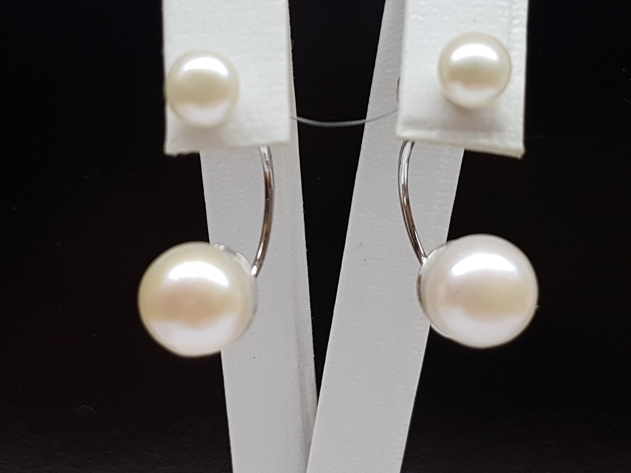 Срібні сережки з перлами.   902-00738-10