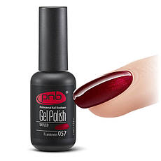 Гель-лак PNB 057 Frankness вишневий з червоним мікроблеском 8 мл.