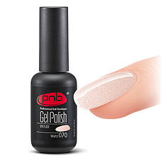 Гель-лак PNB 070 Waltz ніжно-персиковий зі сріблястим мікроблеском 8 мл.