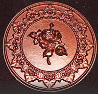Гипсовый декор, орнамент "Роза", одноцветная, диаметр 18 см.