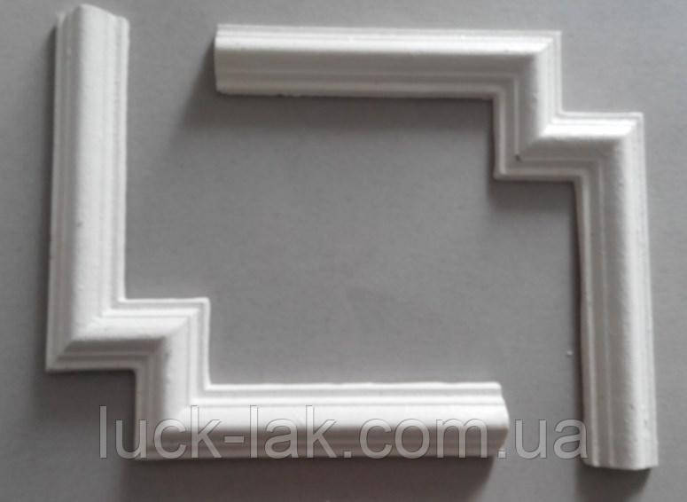 Гіпсовий декор кутовий, ґрунтований 17,5 х 17,5 см, 1 шт., фото 1