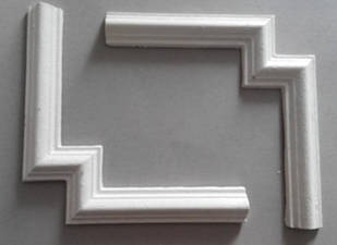 Гіпсовий декор кутовий, ґрунтований 17,5 х 17,5 см, 1 шт.