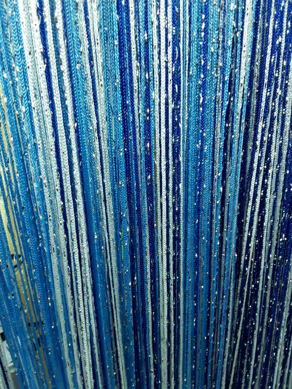 Штори нитки триколірні (блакитний, синій, білий), фото 1