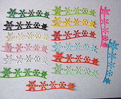 Вирубка з картону. Бордюр сніжинки, 28х120 мм