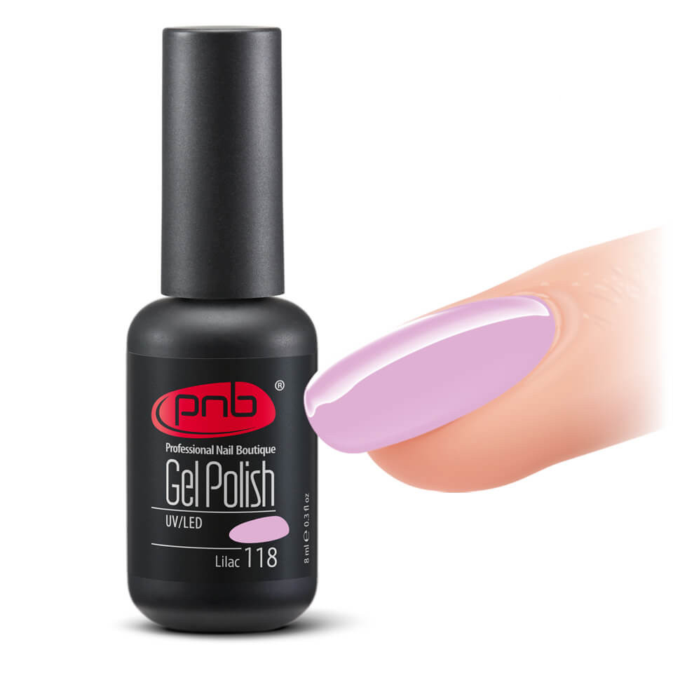 Гель-лак PNB 118 Lilac пастельний блідо-ліловий, фото 1