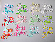 Вирубка з картону. Happy Easter, Щасливою Пасхи, 70х70 мм