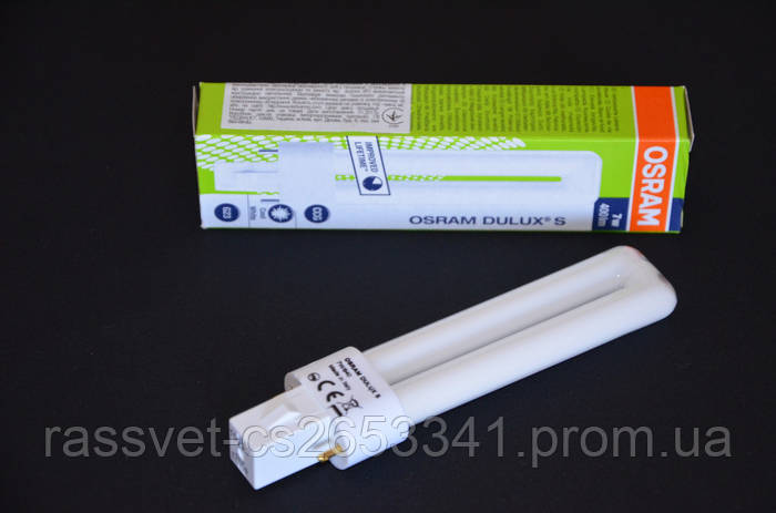 Лампа Osram DULUX S 7W/840 компактна люмінесцентна, цена 62 грн - Prom ...
