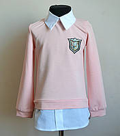 Кофта рубашка детская для девочек персикового цвета