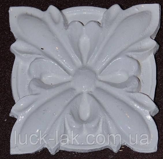 Гіпсовий декор, орнамент, ґрунтований, 8,5 х 8,5 см., фото 1