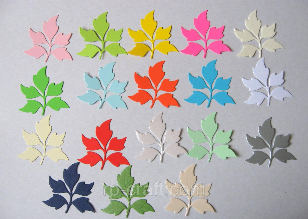 Вирубування з паперу та картону.  П'ять листя, 55х55 мм, фото 1