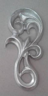 Орнамент гіпсовий завиточка, ліпнина з гіпсу, вензель великий сріблястий