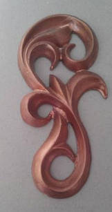 Орнамент гіпсовий завиточка, ліпнина з гіпсу, вензель великий бронзовий