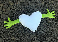 Подушка плюшевая сердце обнимашка для сублимации цвет салатовый